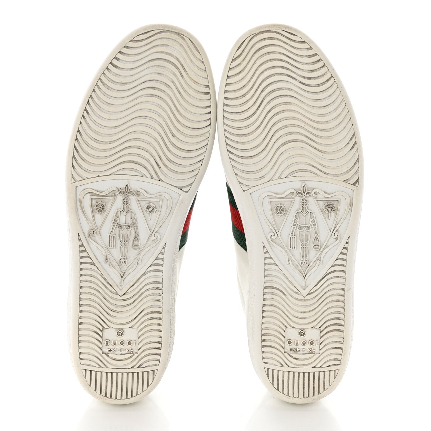 Gucci Calfskin Crocodile Web Womens Ace Sneakers 36 White Green 5 of 9
