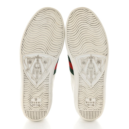 Gucci Calfskin Crocodile Web Womens Ace Sneakers 36 White Green 5 of 9