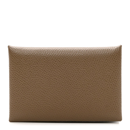 Hermes Epsom Calvi Card Case Etoupe 1 of 7