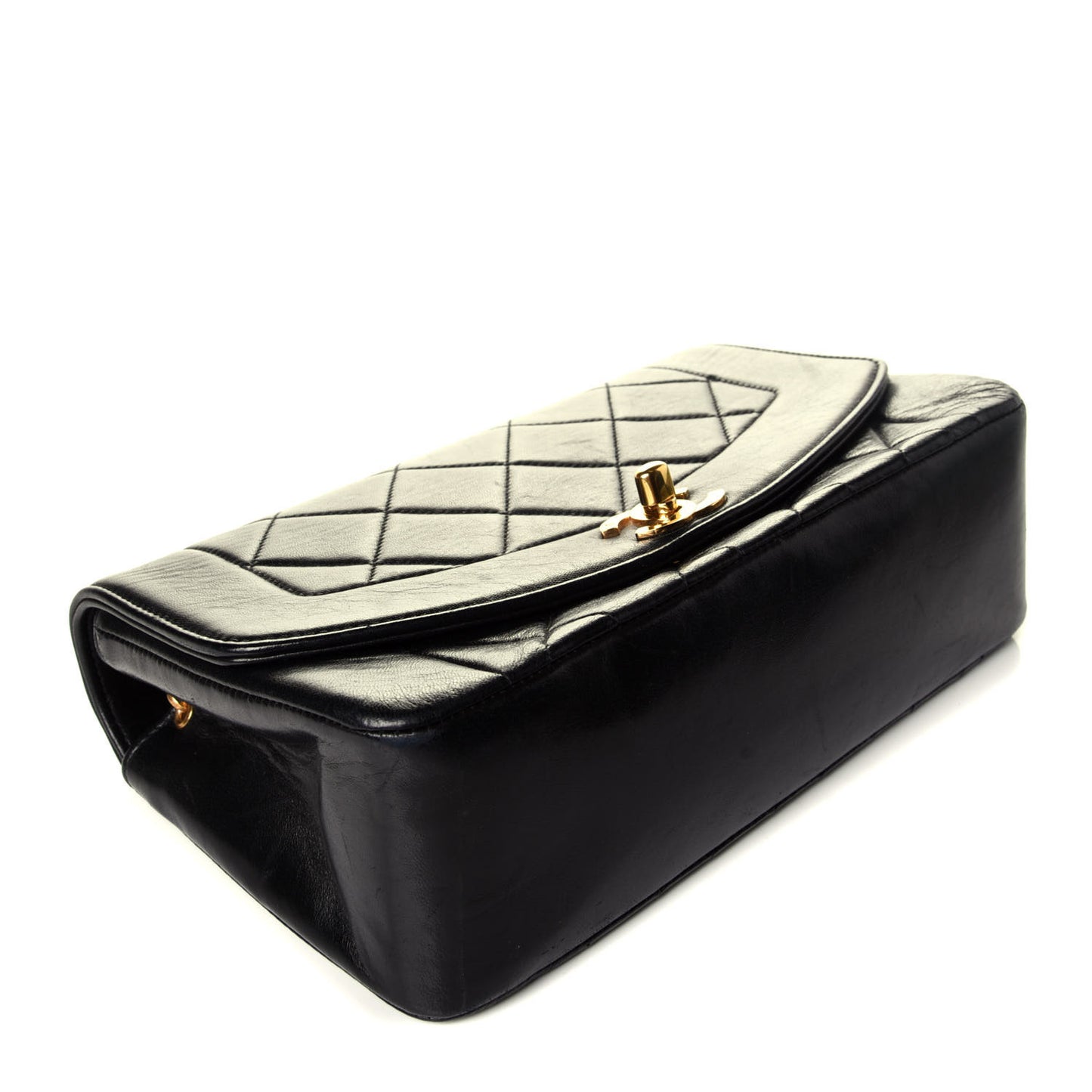 Lambskin Quilted Small Single Flap Black