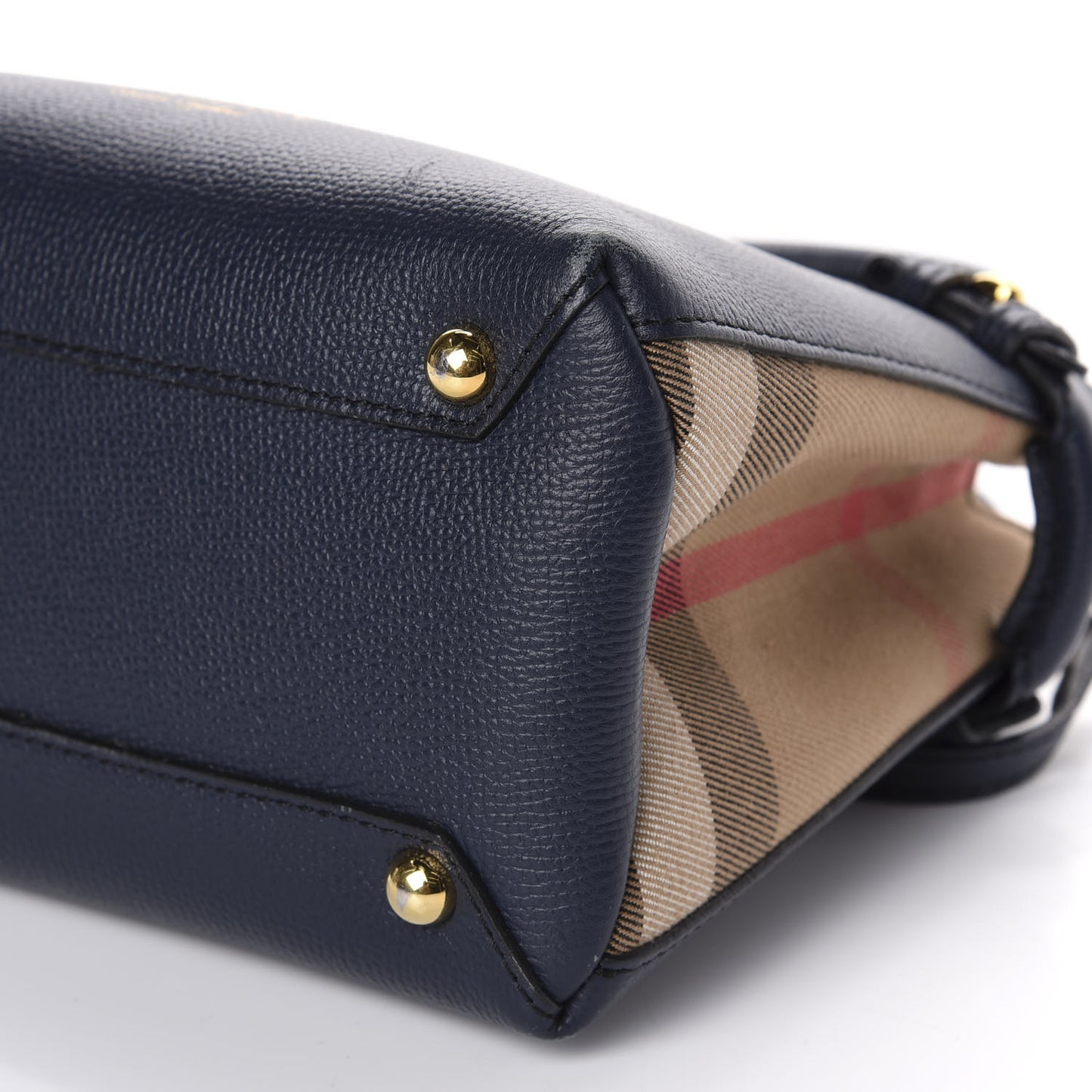 Grainy Calfskin House Check Baby Banner Tote Ink Blue