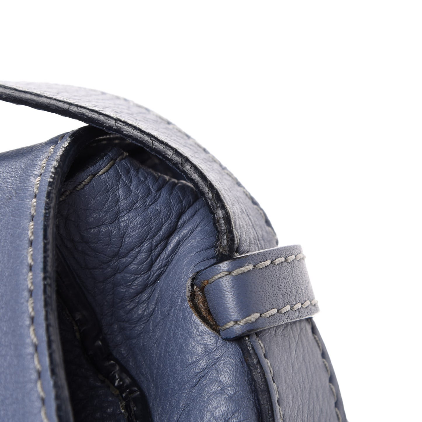 Calfskin Medium Marcie Round Crossbody Bag Street Blue