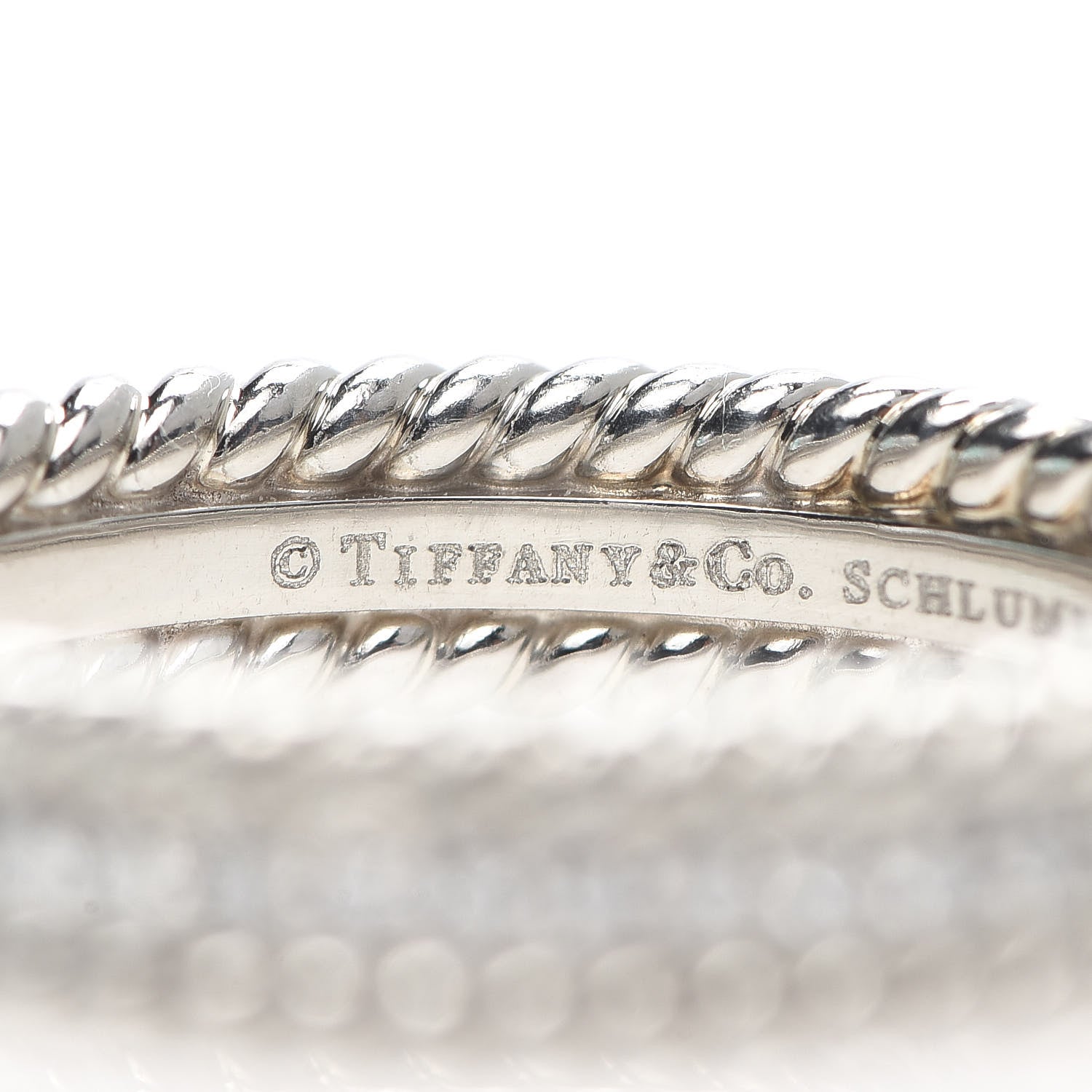 Tiffany Platinum Diamond Schlumberger Rope Two-Row Ring 56 7.5 5 of 6