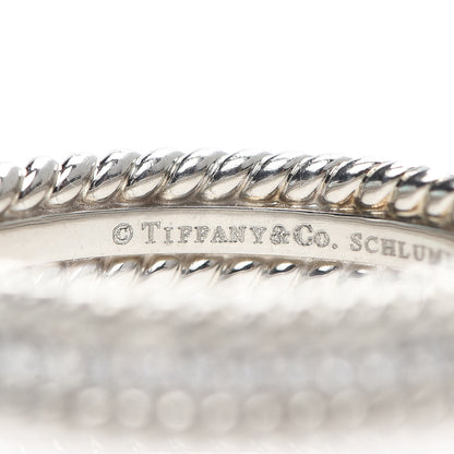 Tiffany Platinum Diamond Schlumberger Rope Two-Row Ring 56 7.5 5 of 6