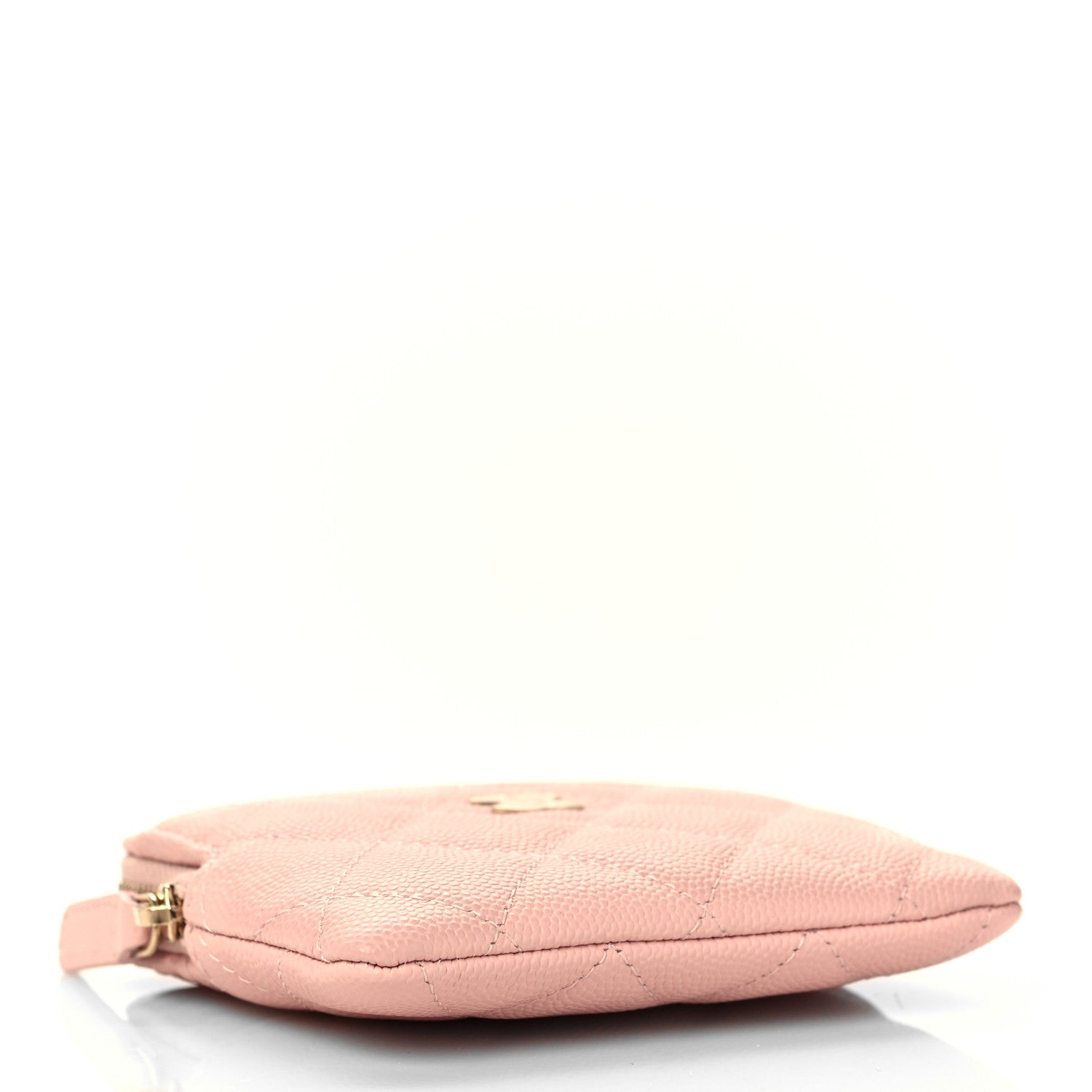 Chanel Caviar Quilted Zip Card Holder Wallet Light Pink 4 of 10