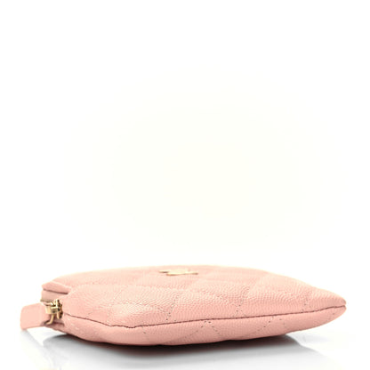 Chanel Caviar Quilted Zip Card Holder Wallet Light Pink 4 of 10