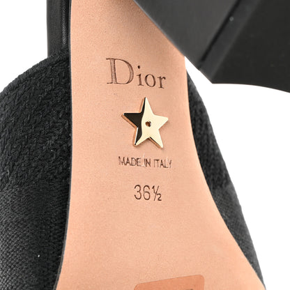 Christian Dior Cotton Embroidered Dway 85mm Slide Sandals 36.5 Black 8 of 9