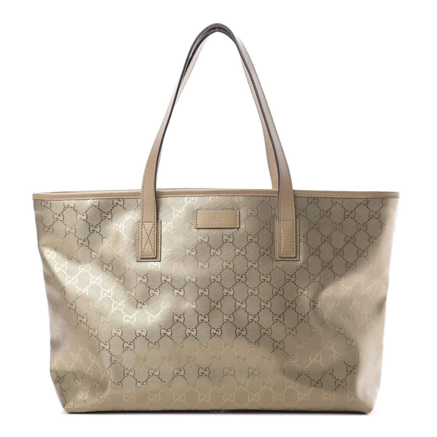 Imprime Monogram Medium Zippered Shopping Tote Champagne