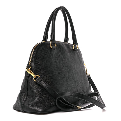 Prada Vitello Daino Dome Satchel Black 4 of 14