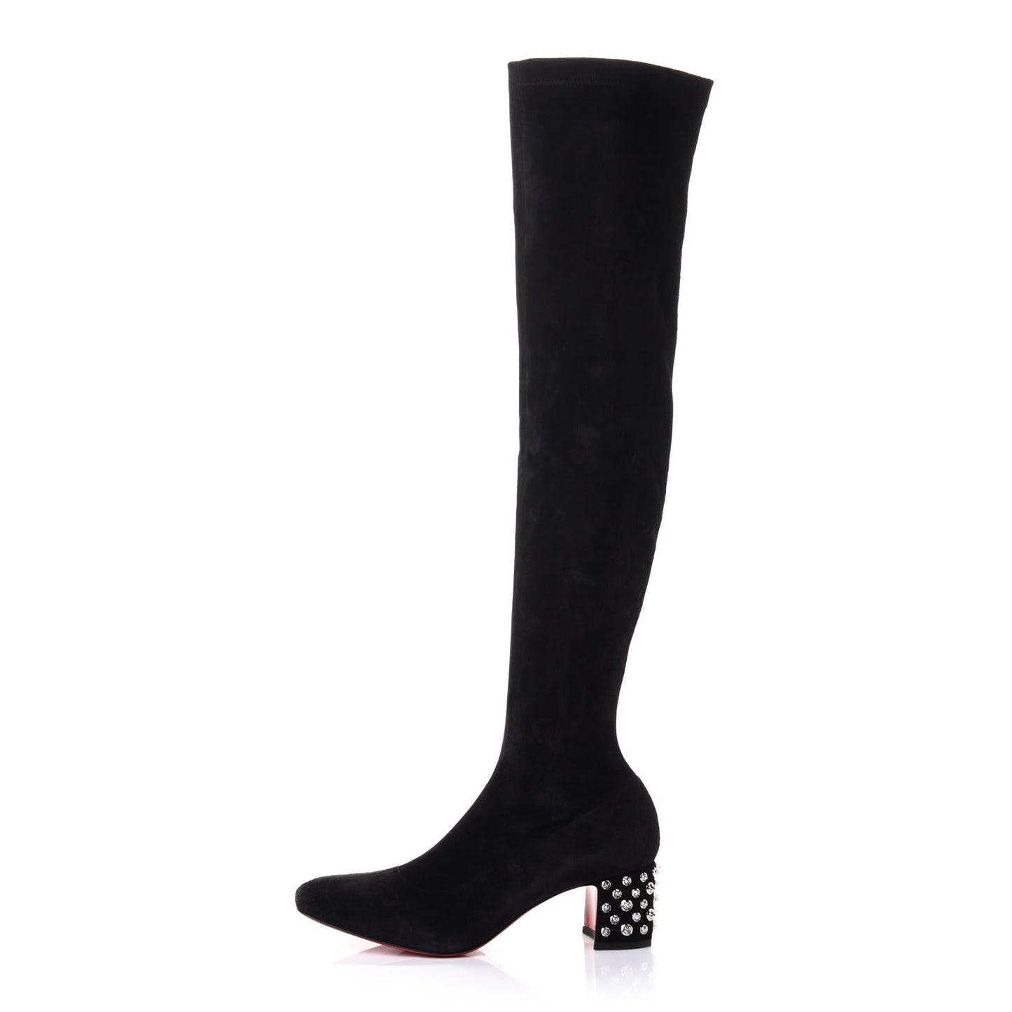 Veau Velours Spiked Study Stretch 55 Over The Knee Boots 41 Black