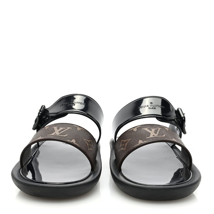 Louis Vuitton Monogram Sunbath Flat Mule Sandals 39 Black 3 of 6