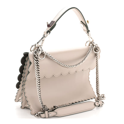 Fendi Vitello Liberty Scalloped Studded Kan I Shoulder Bag Grigio Polvere 3 of 13