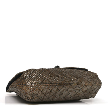 Lanvin Crackled Metallic Lame Quilted Happy Partage Bag Gold 6 of 17