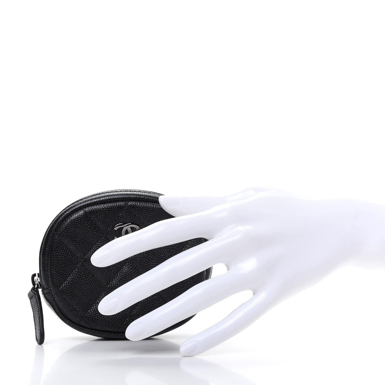 Chanel Iridescent Caviar Quilted Zip Around Classic Coin Purse Black 2 of 8