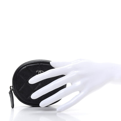 Chanel Iridescent Caviar Quilted Zip Around Classic Coin Purse Black 2 of 8