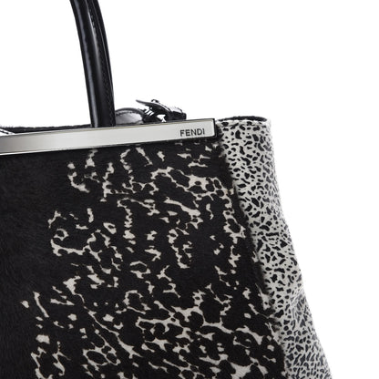 Fendi Calf Hair Patent Regular 2jours Tote Black White 11 of 12