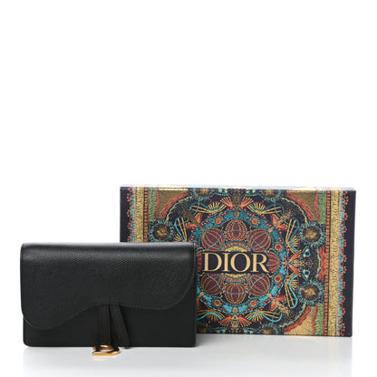 Christian Dior Grained Calfskin Saddle Belt Clutch Black 12 of 12