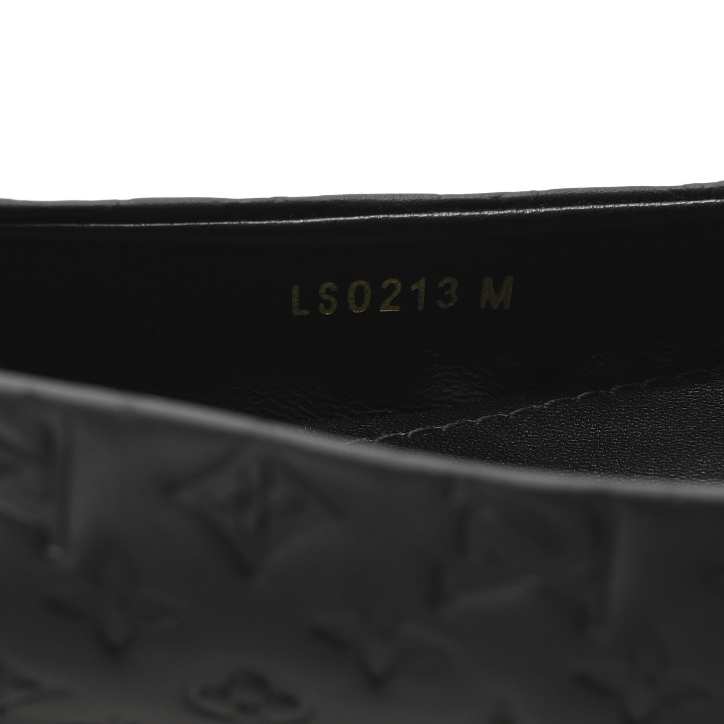 Calfskin Monogram Embossed Nina Ballerina Flats 36 Black