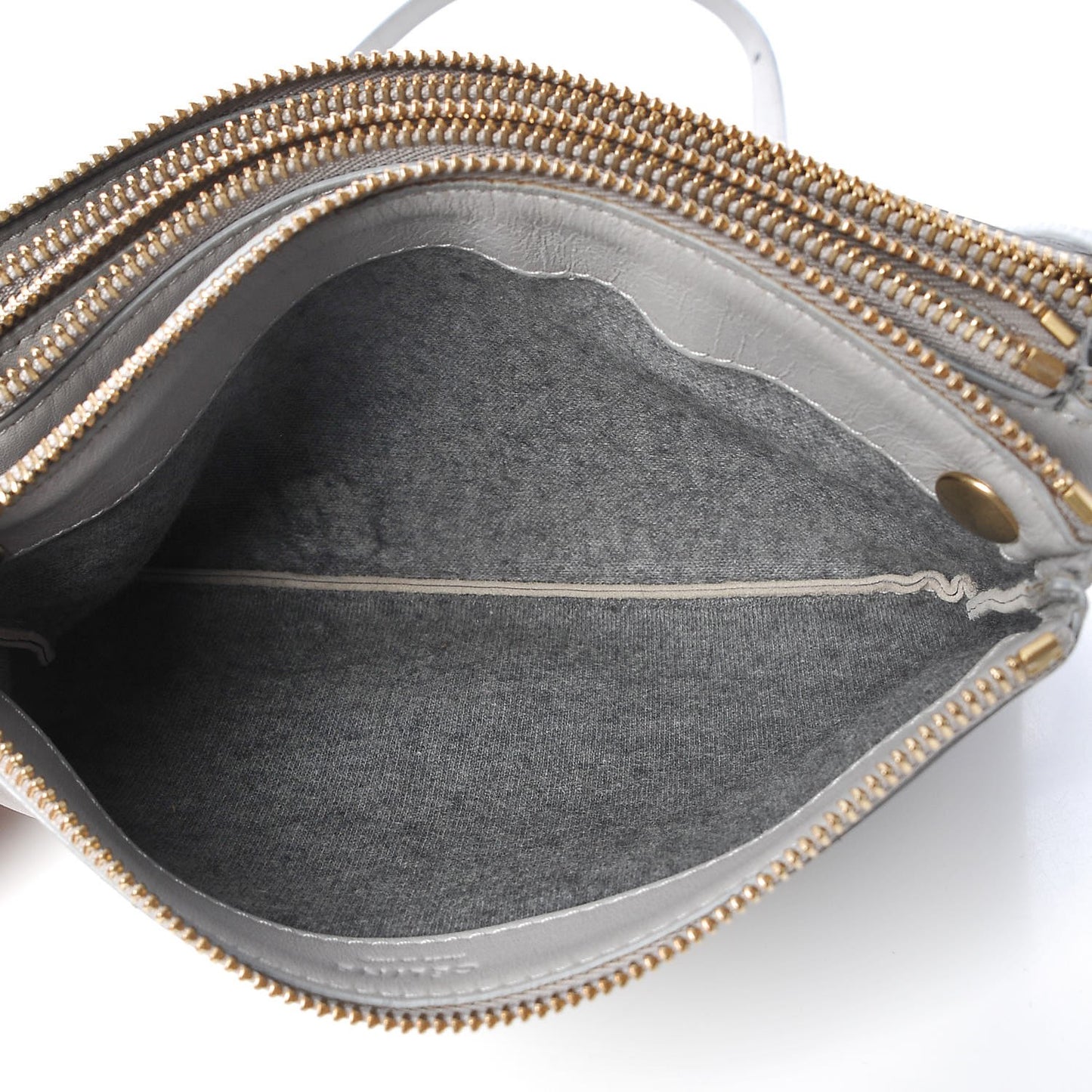 Lambskin Small Trio Crossbody Bag Gray