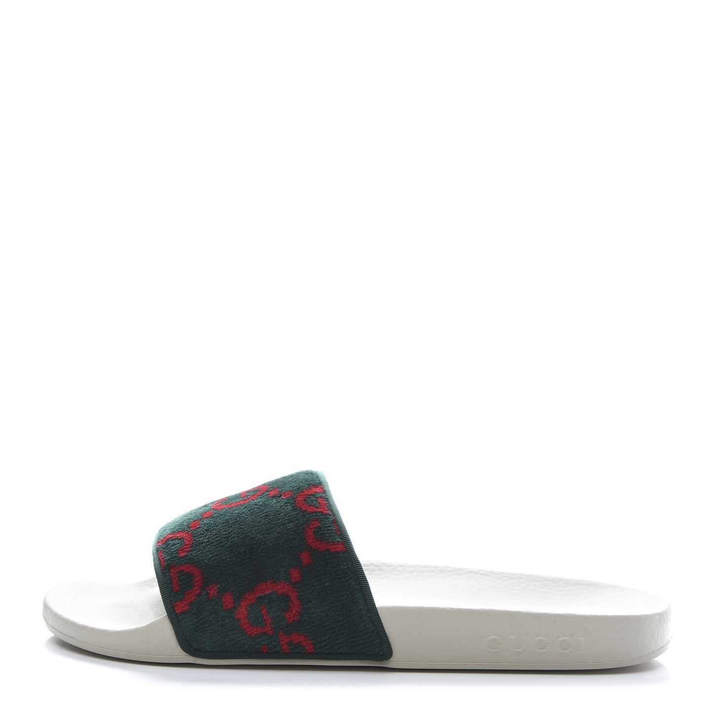 Velvet GG Monogram Slide Sandals 41 Green Red