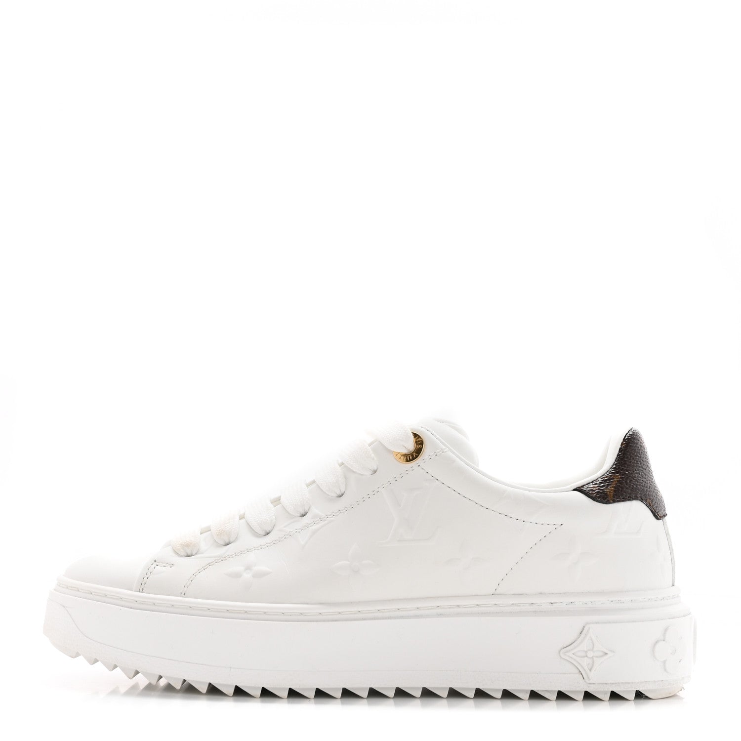 Louis Vuitton Lambskin Embossed Monogram Time Out Sneakers White 1 of 22
