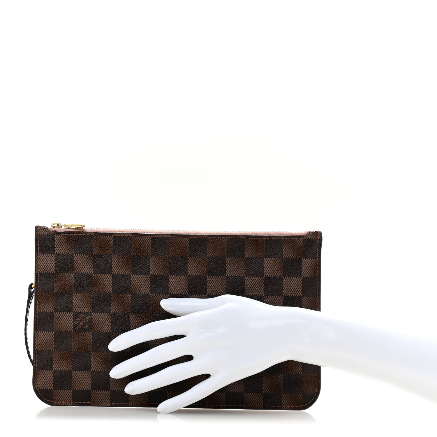 Louis Vuitton Damier Ebene Neverfull MM GM Pochette Rose Ballerine 2 of 8