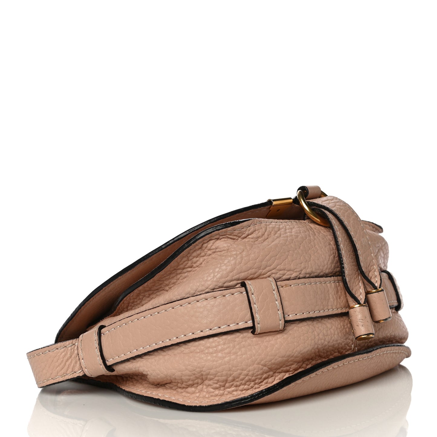 Calfskin Mini Marcie Round Crossbody Bag Blush Nude