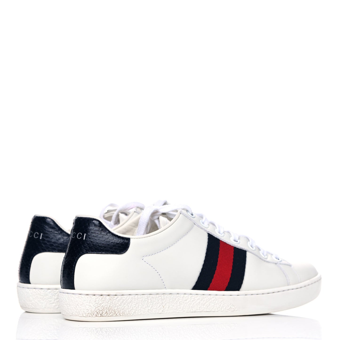 Calfskin Ayers Web Ace Sneakers 36 White Blue