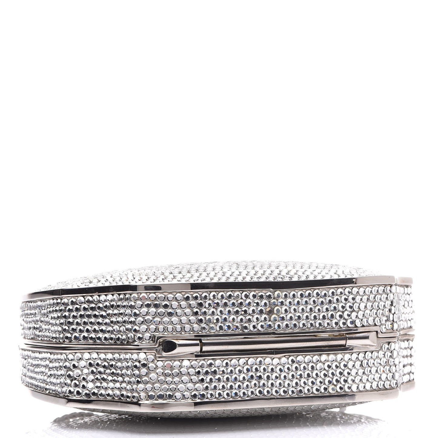 Crystal Minaudiere Clutch Silver