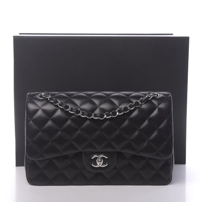 Chanel Lambskin Quilted Jumbo Double Flap Black 12 of 12