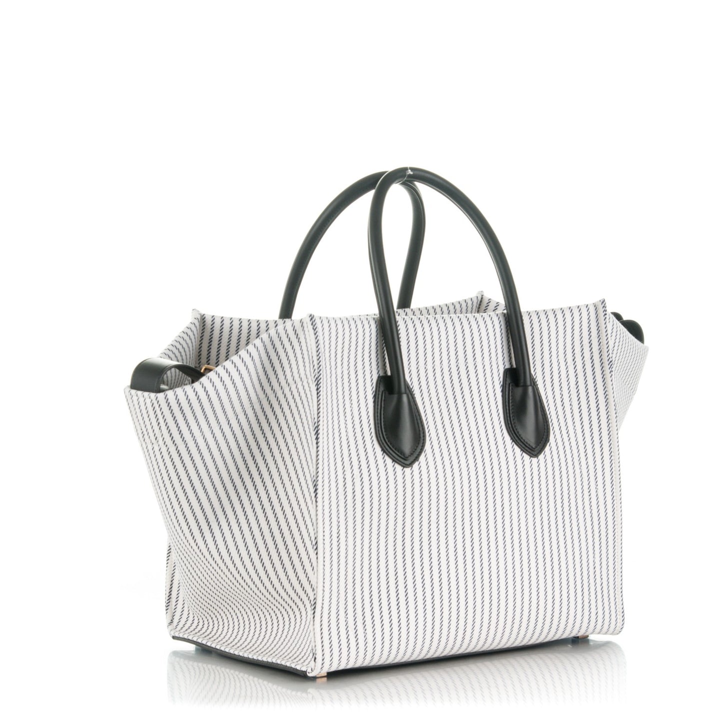 Cotton Canvas Striped Medium Phantom Luggage White Navy