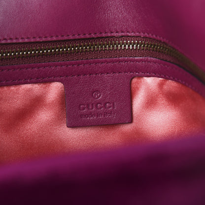 Gucci Velvet Matelasse Medium GG Marmont Shoulder Bag Fuchsia Violet Cyclamen 6 of 11