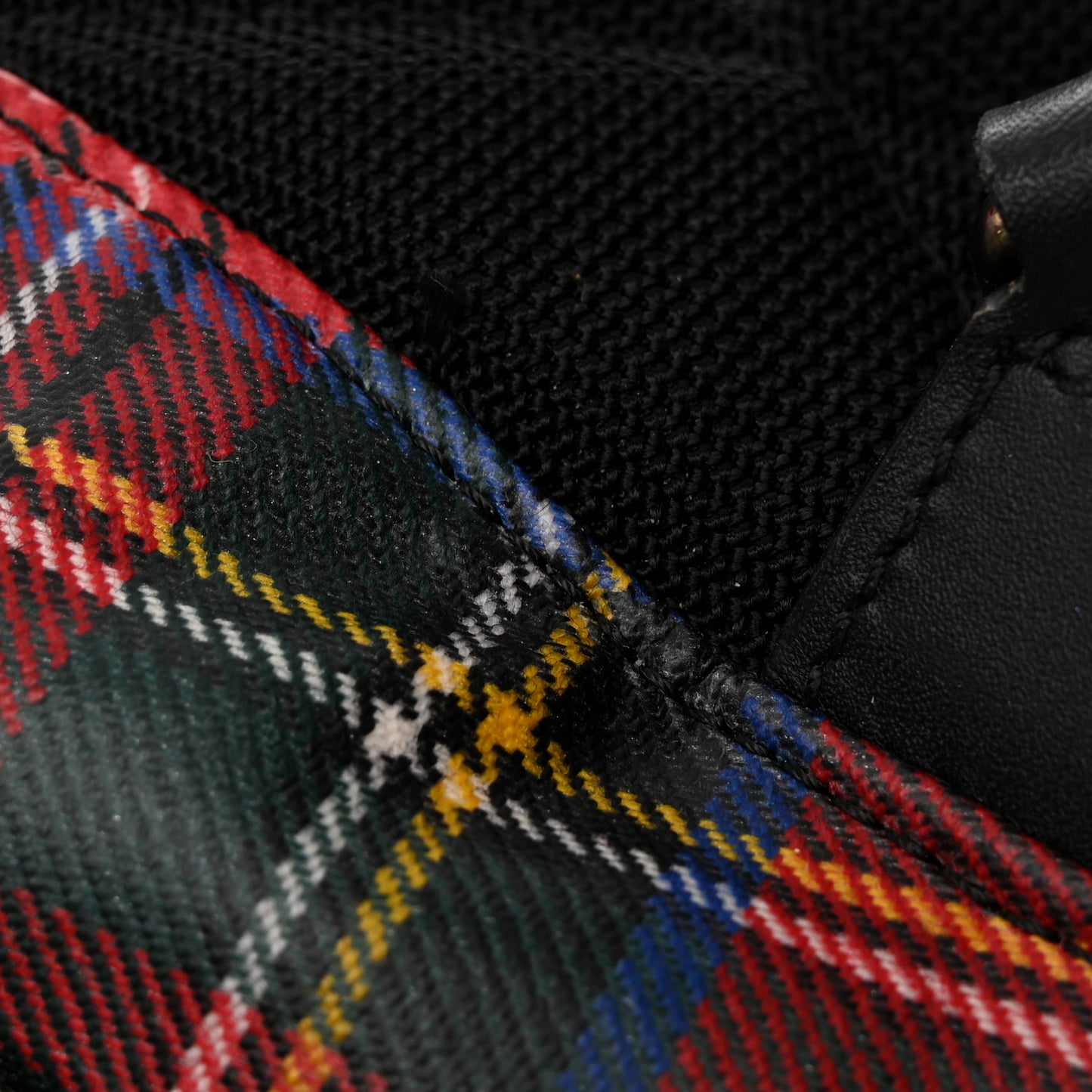 Laminated Tartan Patchwork Medium Rucksack Backpack Military Red