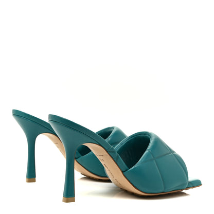 Bottega Veneta Nappa Quilted Rubber Lido Mule Sandals 38.5 Duck Green 4 of 11