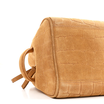 Jacquemus Suede Crocodile Embossed Le Turismo Bowling Bag Camel 8 of 10