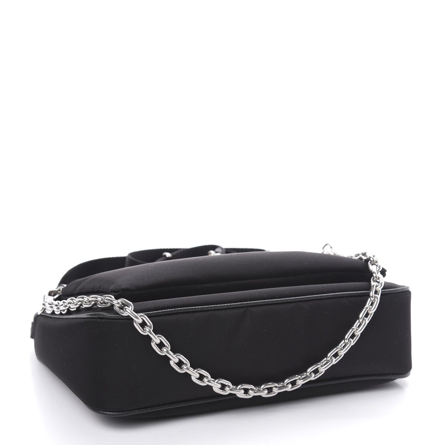 Prada Re-Nylon Saffiano Double Pouch Shoulder Bag Black Black 4 of 9