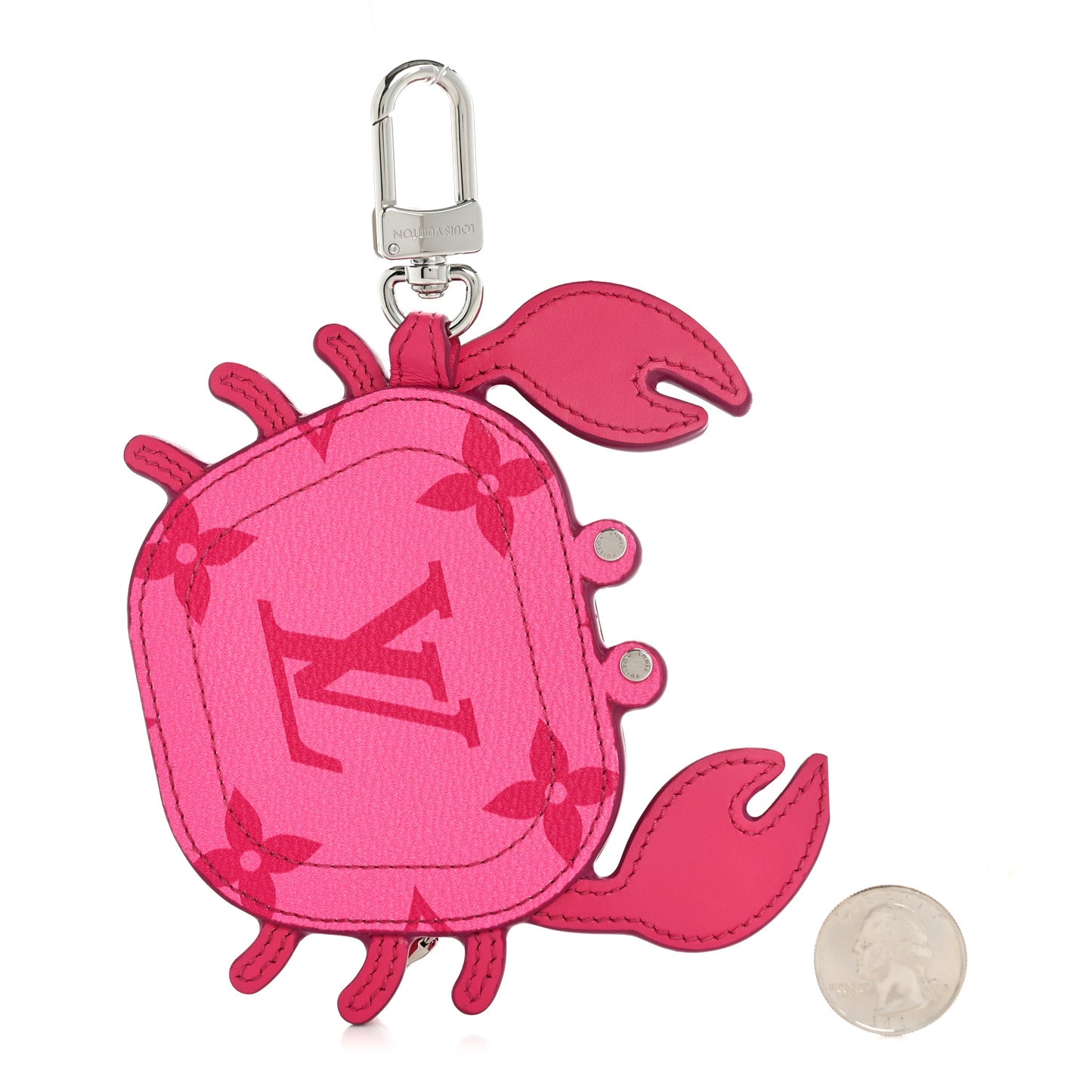 Monogram Crab Bag Charm Rose Pondichery