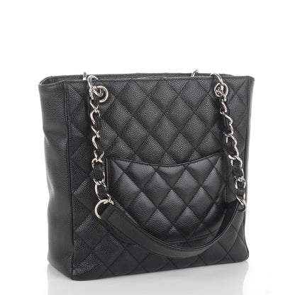 Chanel Caviar Quilted Petit Shopping Tote PST Black 3 of 7