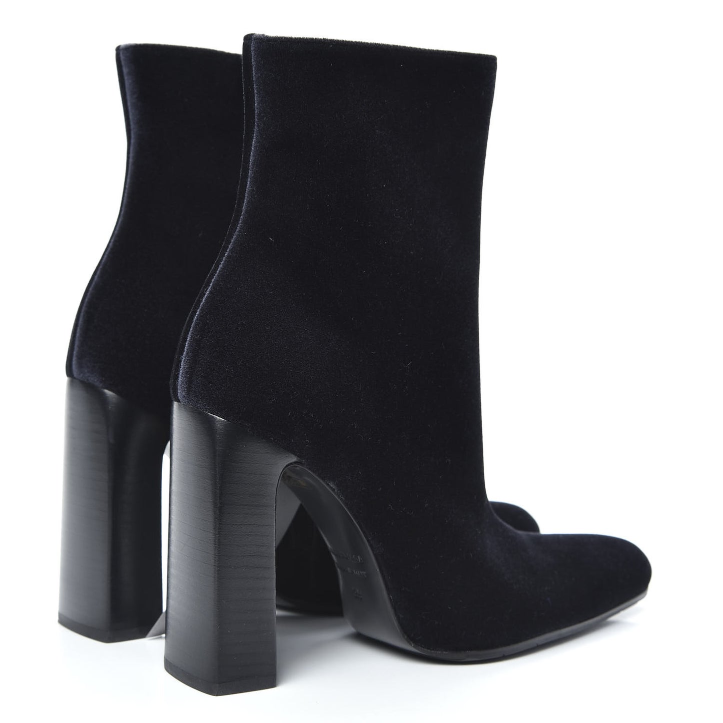 Smooth Velvet Ankle Boots 39 Black