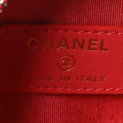 Chanel Caviar Quilted Filigree Zip Around Classic Coin Purse Red 6 of 7