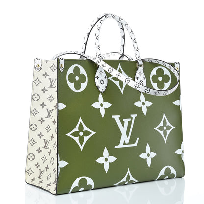 Louis Vuitton Monogram Giant Onthego GM Kaki Beige 3 of 10