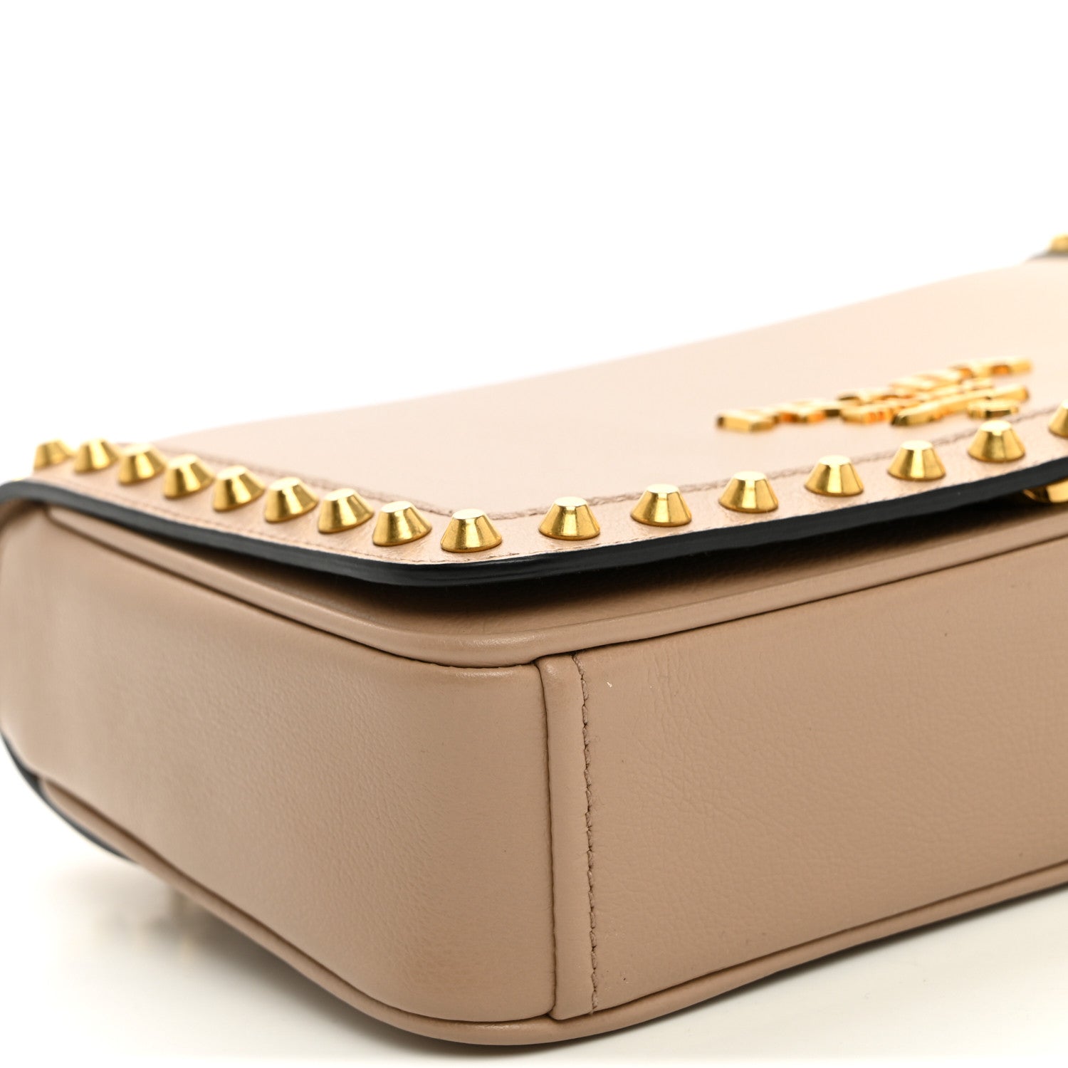 Prada Glace Calfskin Studded Crossbody Cammeo 8 of 9