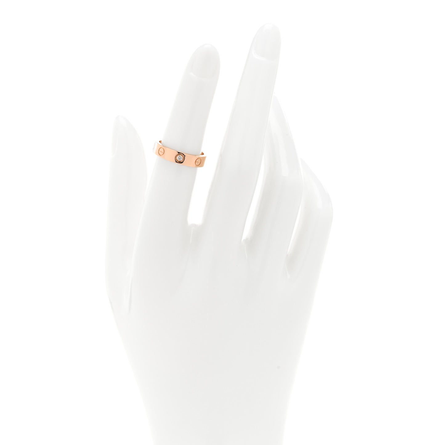 18K Pink Gold Diamond 4mm LOVE Wedding Band Ring 49 5