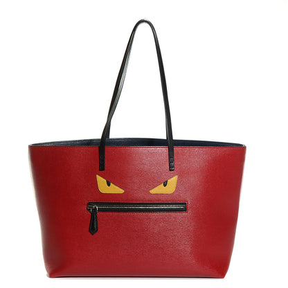 Fendi Vitello Elite Cuoio Monster Buggies Medium Roll Tote Mattone Black Multicolor Lavagna 1 of 9