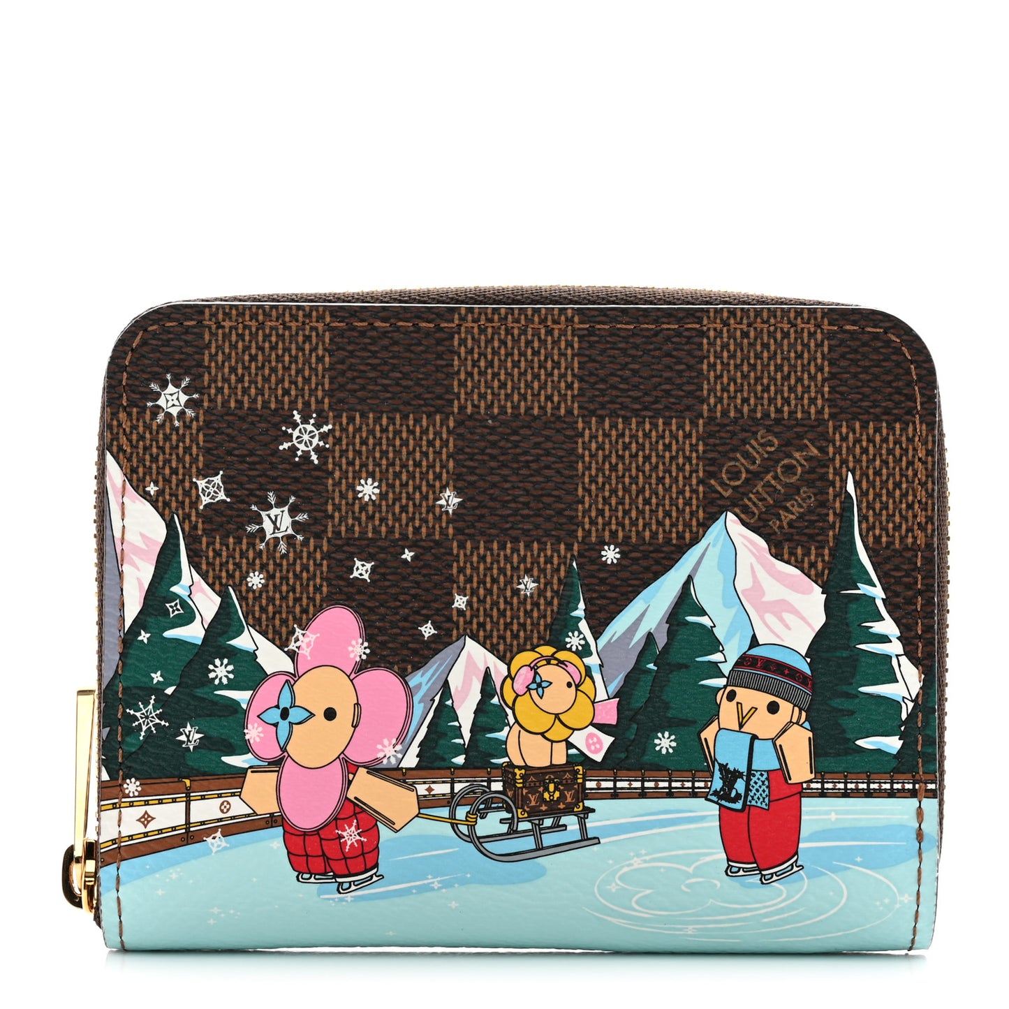 Damier Ebene 2023 Christmas Animation Alpine Zippy Coin Purse Pink