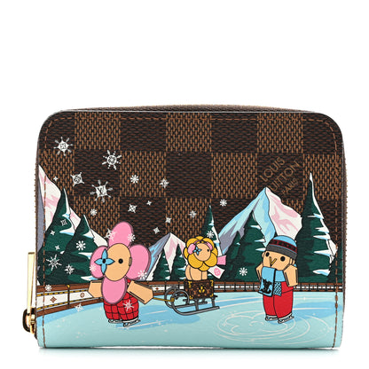 Louis Vuitton Damier Ebene 2023 Christmas Animation Alpine Zippy Coin Purse Pink 1 of 7