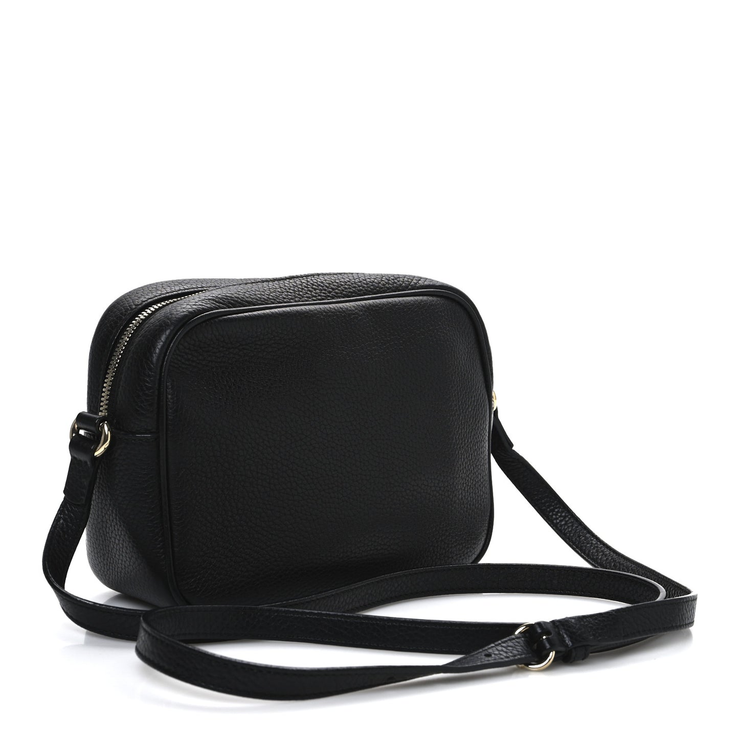 Pebbled Calfskin Small Soho Disco Bag Black