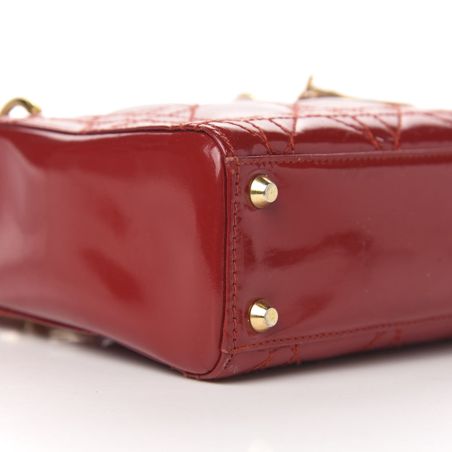 Patent Cannage Mini Lady Dior Red