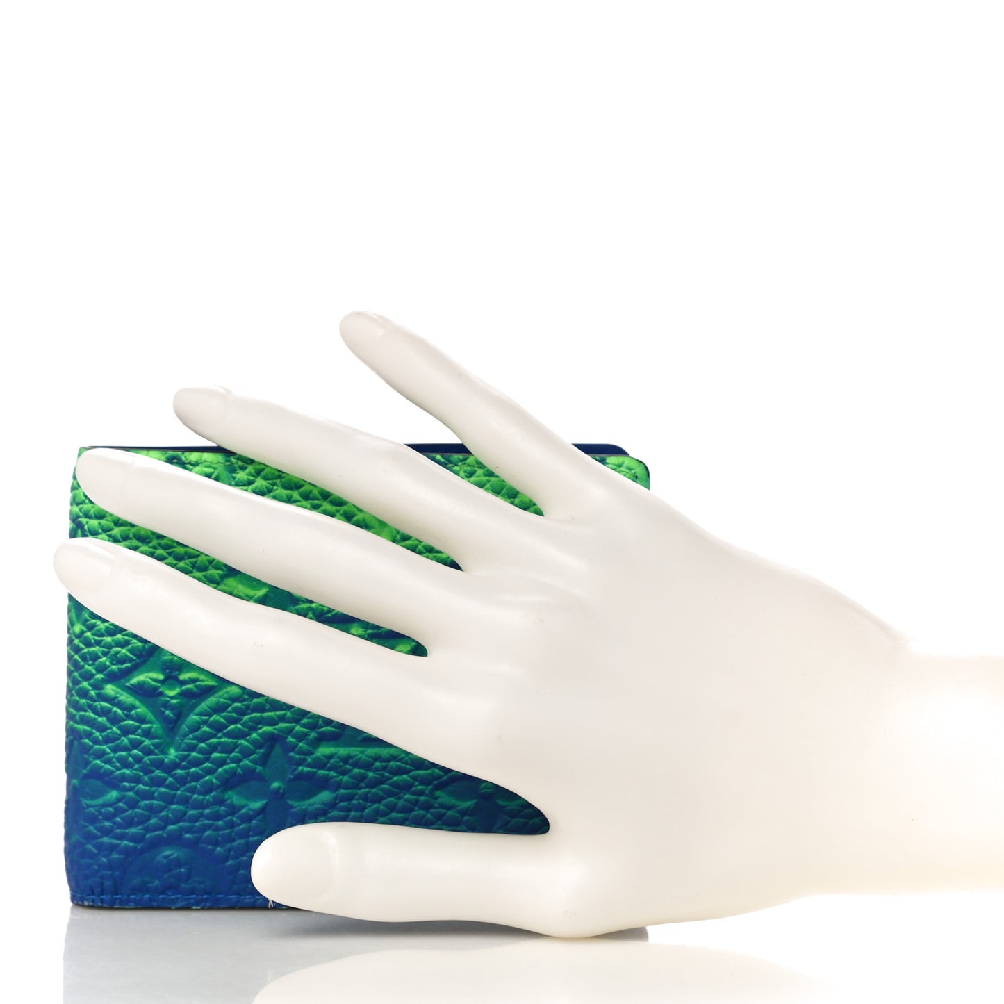 Taurillon Illusion Slender Wallet Bleu Vert