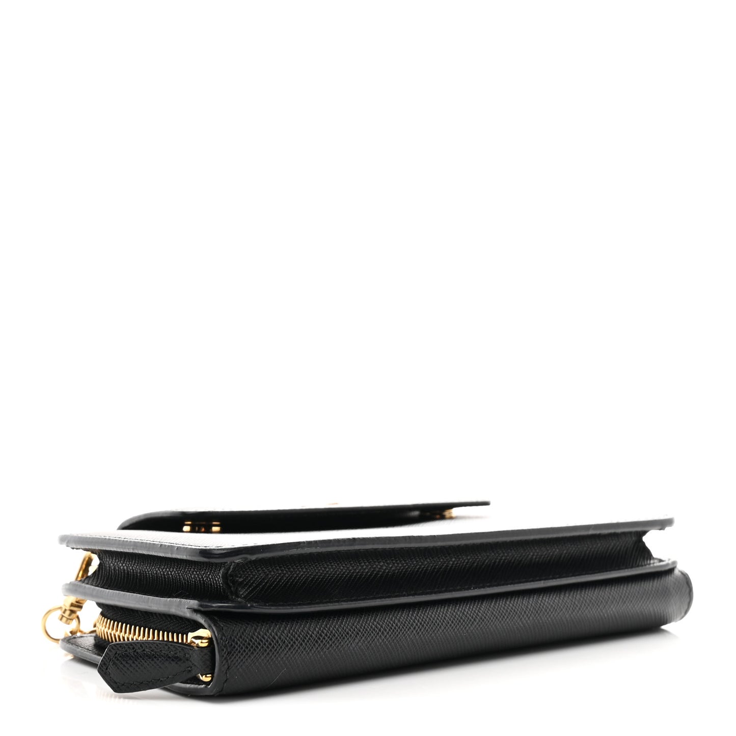Saffiano Chain Wallet Black